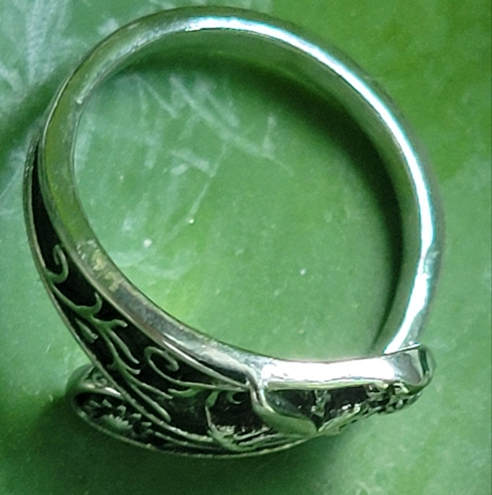 Silvertone Hummingbird Adjustable Ring - Picture 2 of 4